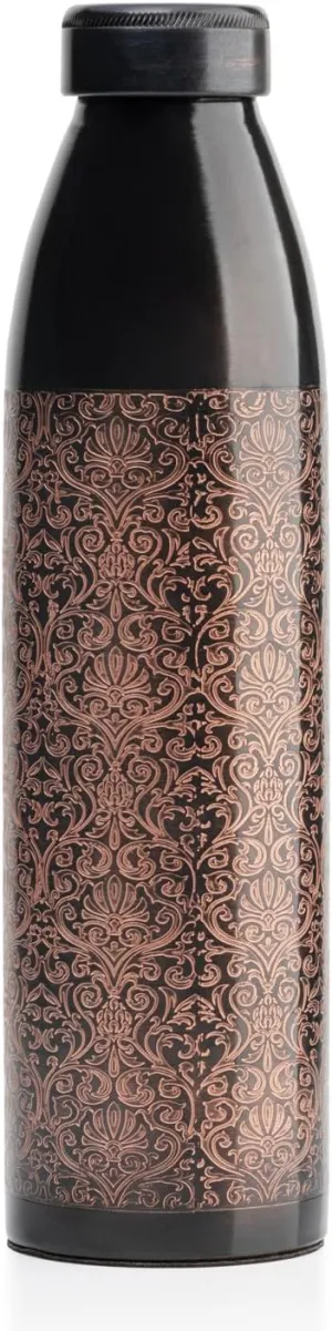 100% COPPER BOTTLE 34oz -Rusted Look,Strong, rooted in Indian mythology and earthy tones. Healthy option for Hydration.