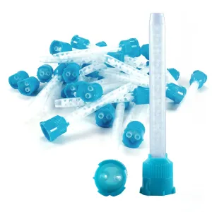 100 Pcs High Performance Impression Mixing Tips, HP T-Style Tips, Compatible with Impression Material Dispenser Systems Heavy Body (1:1 Large Heavy Body, Teal)