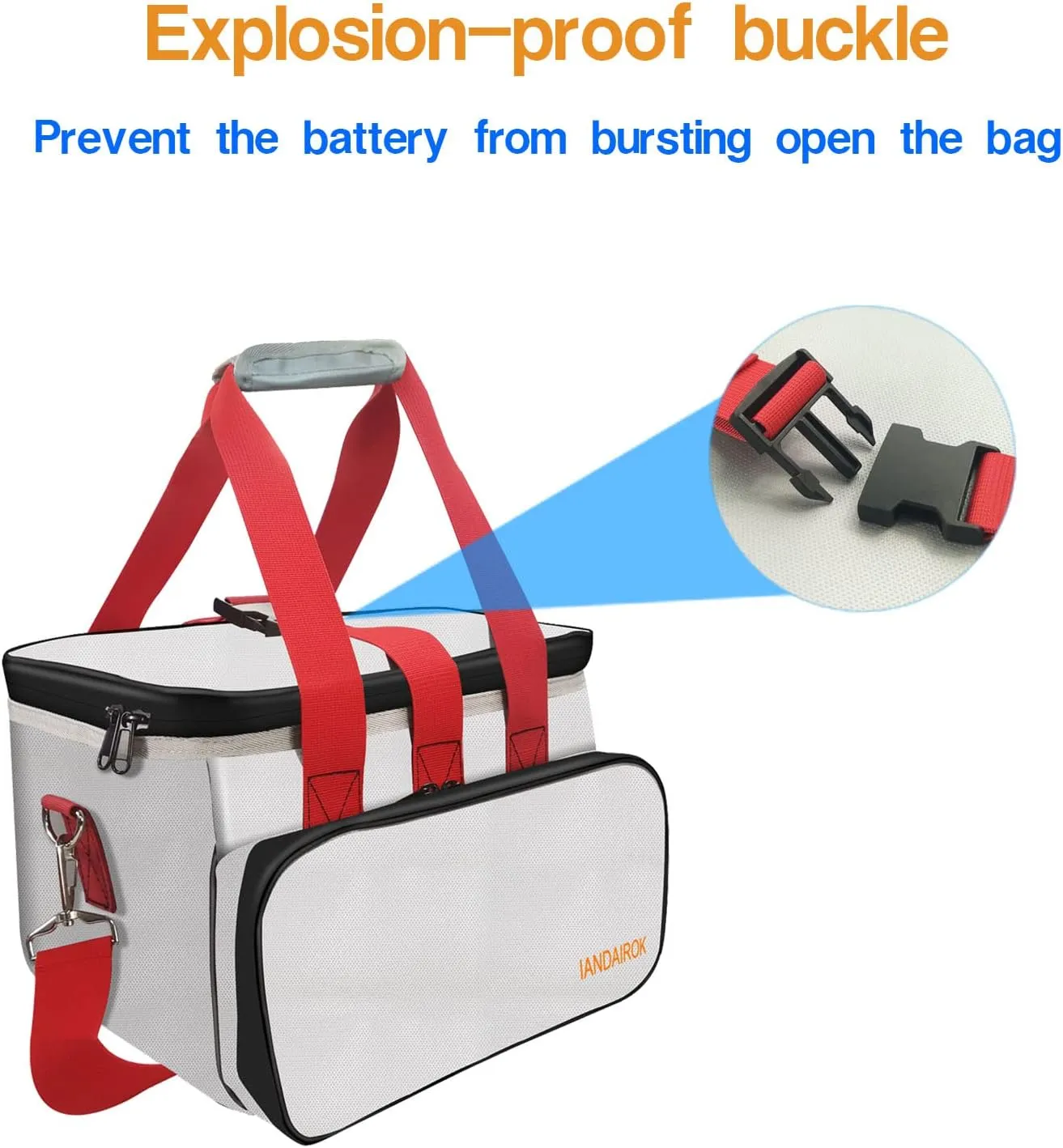 11.8"x7.9"x7.9" Portable Power Fireproof Safe Bag for mobile Power 100W-600W Outdoor Power Storage Transport and Charging, Home Office Travel Fireproof Safe Storage Pouch with handle Shoulder Strap