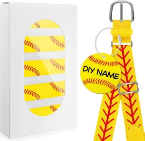 120 Pcs Softball First Aid Waterproof Bandages & Softball Belt and Softball Luggage Tag Combo Set