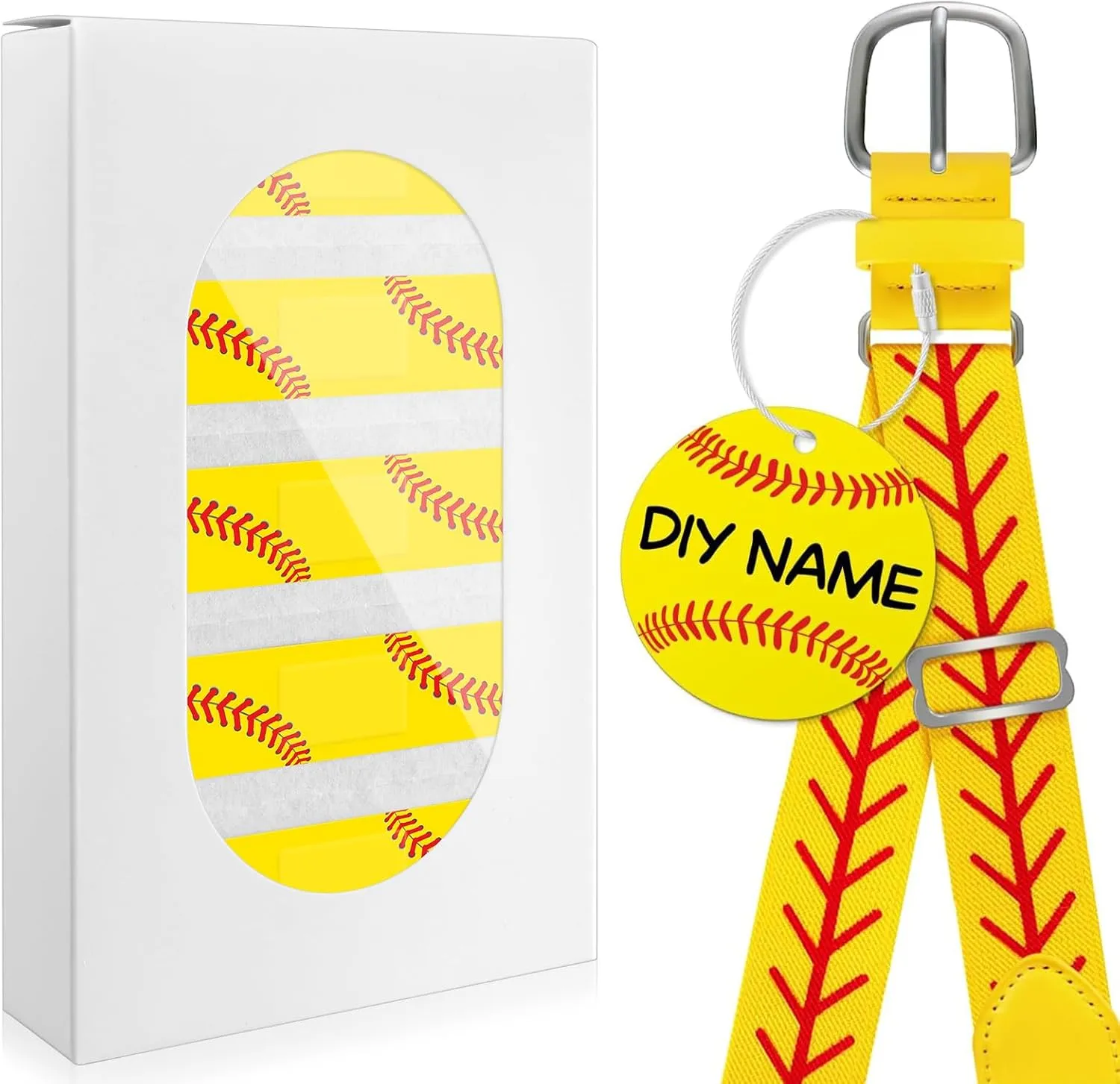120 Pcs Softball First Aid Waterproof Bandages & Softball Belt and Softball Luggage Tag Combo Set