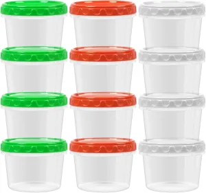 16 oz Plastic Freezer Containers with Lids 2 Cup Food Storage Container BPA Free Stackable Airtight Dishwasher Safe,12 Pack