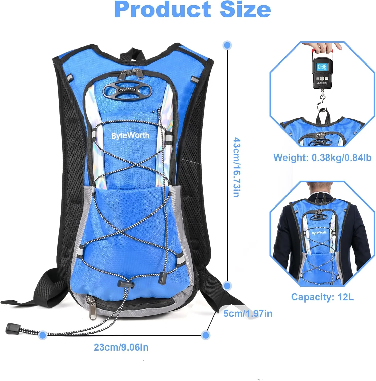 16L Hydration Backpack wtih 2L Leakproof Bladder & Emergency Whistle Ultralight Cycling Running & Camping Backpack for Outdoor Adventures (Men & Women) 2025 Upgrade