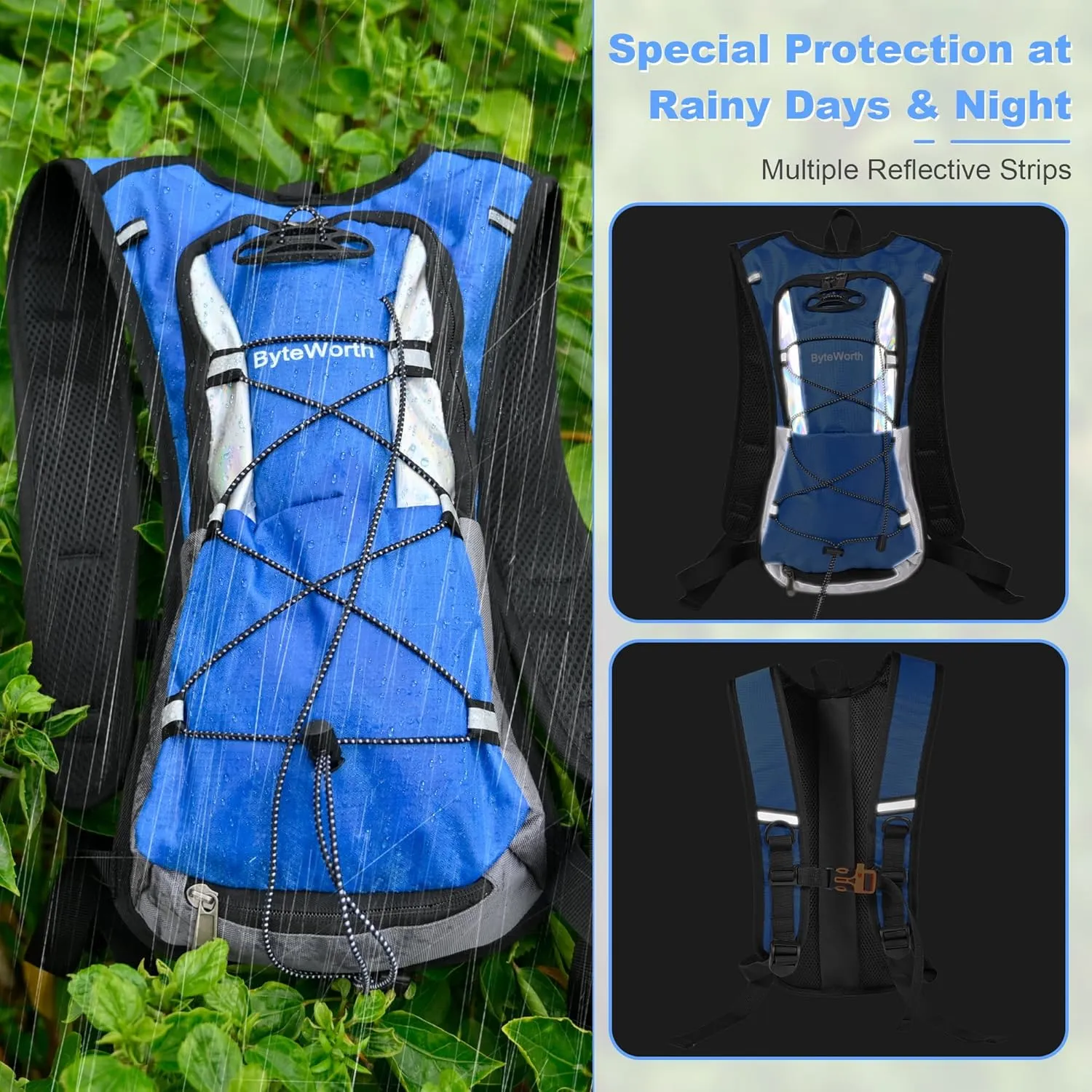 16L Hydration Backpack wtih 2L Leakproof Bladder & Emergency Whistle Ultralight Cycling Running & Camping Backpack for Outdoor Adventures (Men & Women) 2025 Upgrade