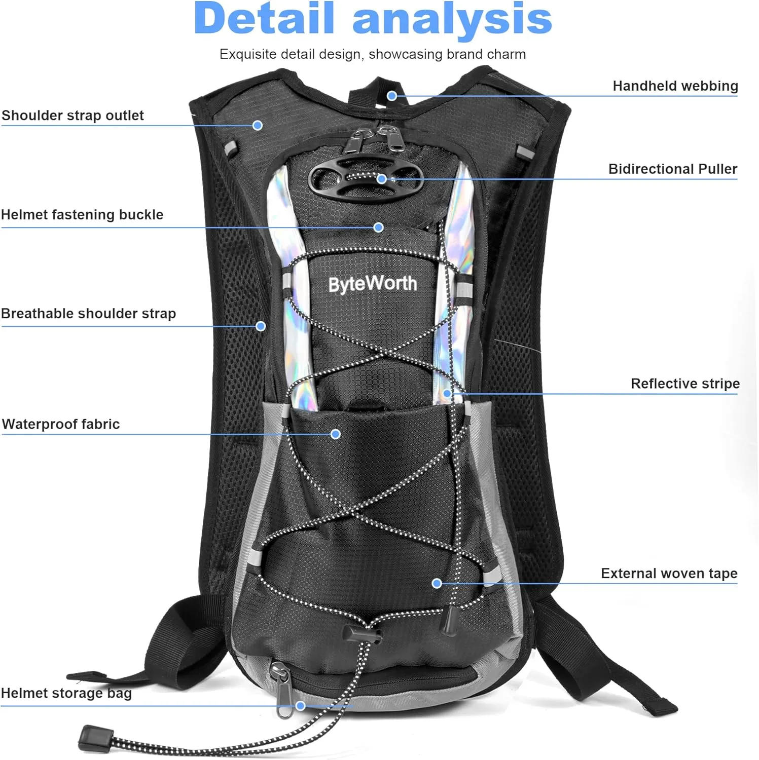 16L Hydration Backpack wtih 2L Leakproof Bladder & Emergency Whistle Ultralight Cycling Running & Camping Backpack for Outdoor Adventures (Men & Women) 2025 Upgrade