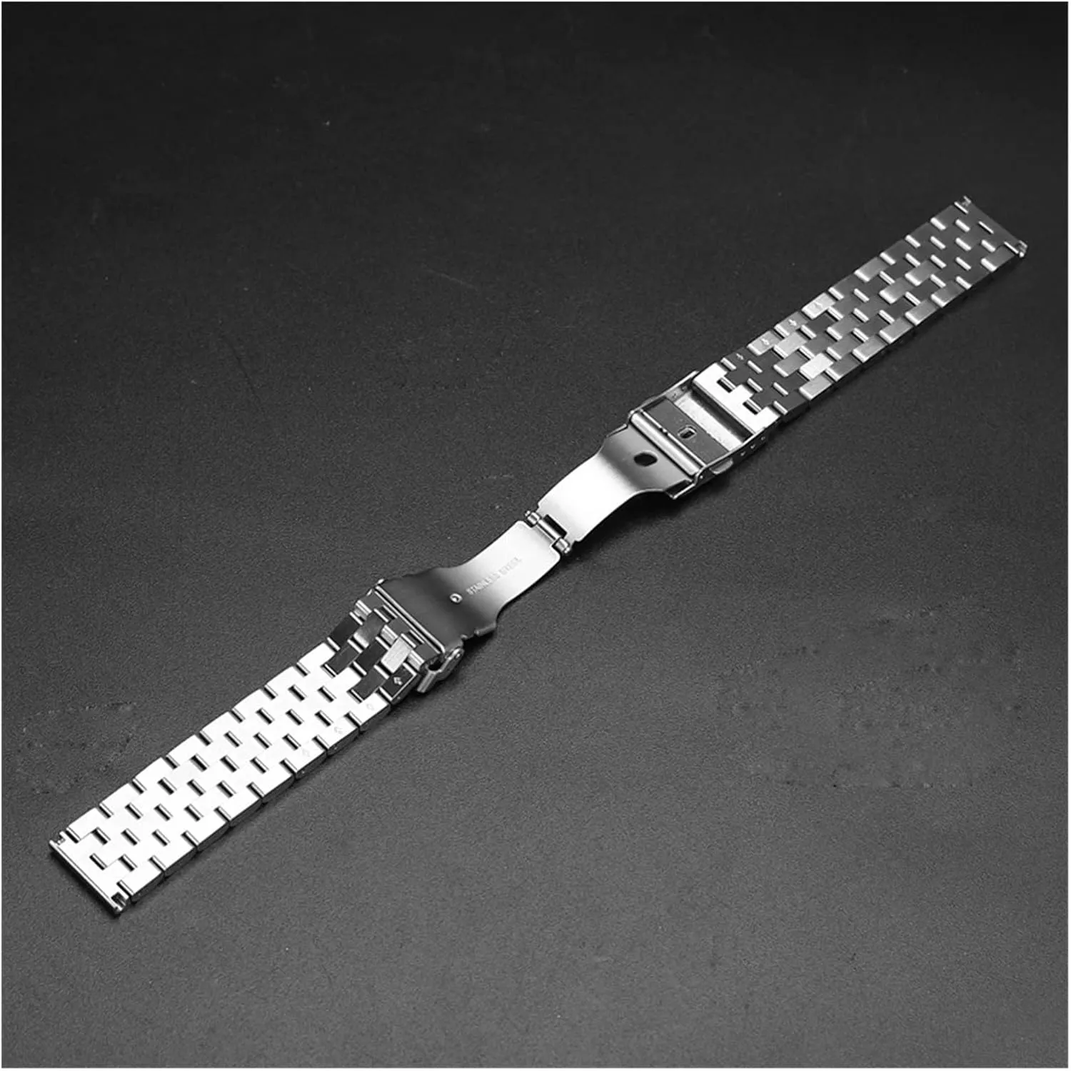 18 20 22 24mm Solid Full Stainless Steel Watchband Compatible With Watch Men Business Watch Accessories Double Lock Buckle Strap