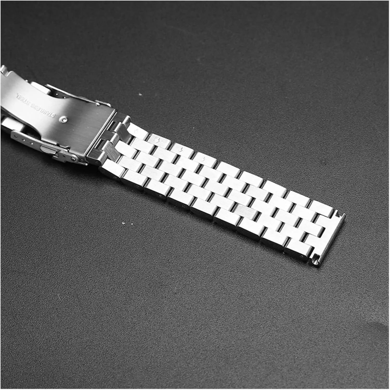 18 20 22 24mm Solid Full Stainless Steel Watchband Compatible With Watch Men Business Watch Accessories Double Lock Buckle Strap