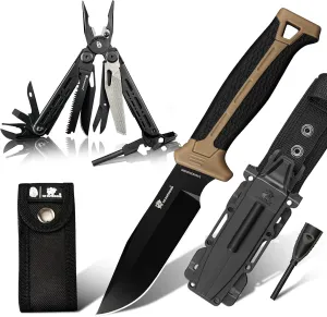 19 In 1 Multitools Pliers with Fire Starter, D2 Steel Camping Knife