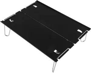 1pc Folding Aluminum Table for Camping and Picnics Lightweight Portable Design for Outdoor Use for Bbqs and Beach Parties Black Color Convenient and