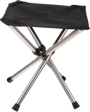 1Pc Portable Folding Stool Stainless Steel Camping Chair for Outdoor Activities Lightweight and Multi Functional for Fishing and Beach Use Compact Design