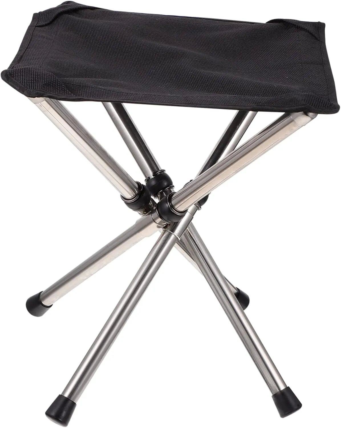 1Pc Portable Folding Stool Stainless Steel Camping Chair for Outdoor Activities Lightweight and Multi Functional for Fishing and Beach Use Compact Design