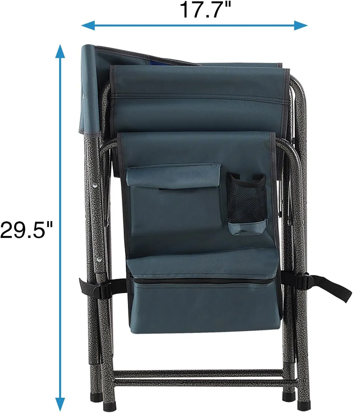 2 Pack Camping Chair, Padded Folding Outdoor Chair with Storage Pockets, Lightweight Oversized Directors Chair Fishing Chair for Picnics, BBQ, Beach, Backyard, Party, Patio, Lawn, Blue