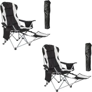 2 Pack Padded Camping Chair   2 Pack Camping Chair w Foot Rest
