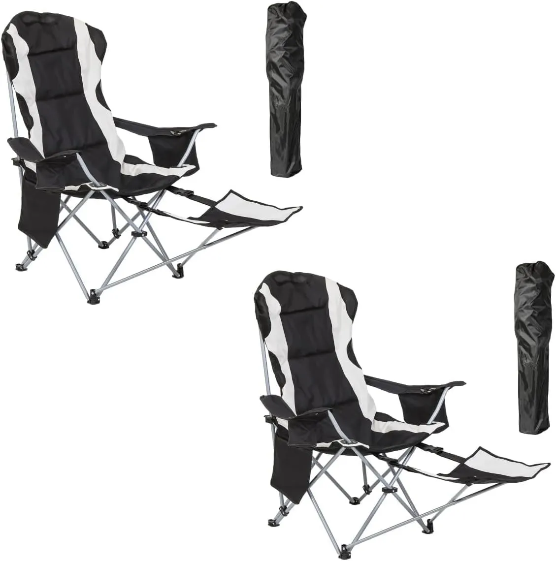 2 Pack Padded Camping Chair   2 Pack Camping Chair w Foot Rest