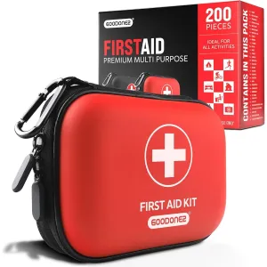 200 Pcs First Aid Kit   Survival kit for Treat, Protect Minor Cuts, Scrapes. Home, Office, Car, School, Business, Travel, Emergency, Survival, Hunting, Outdoor, Camping & Sport (200 Componenets) Red