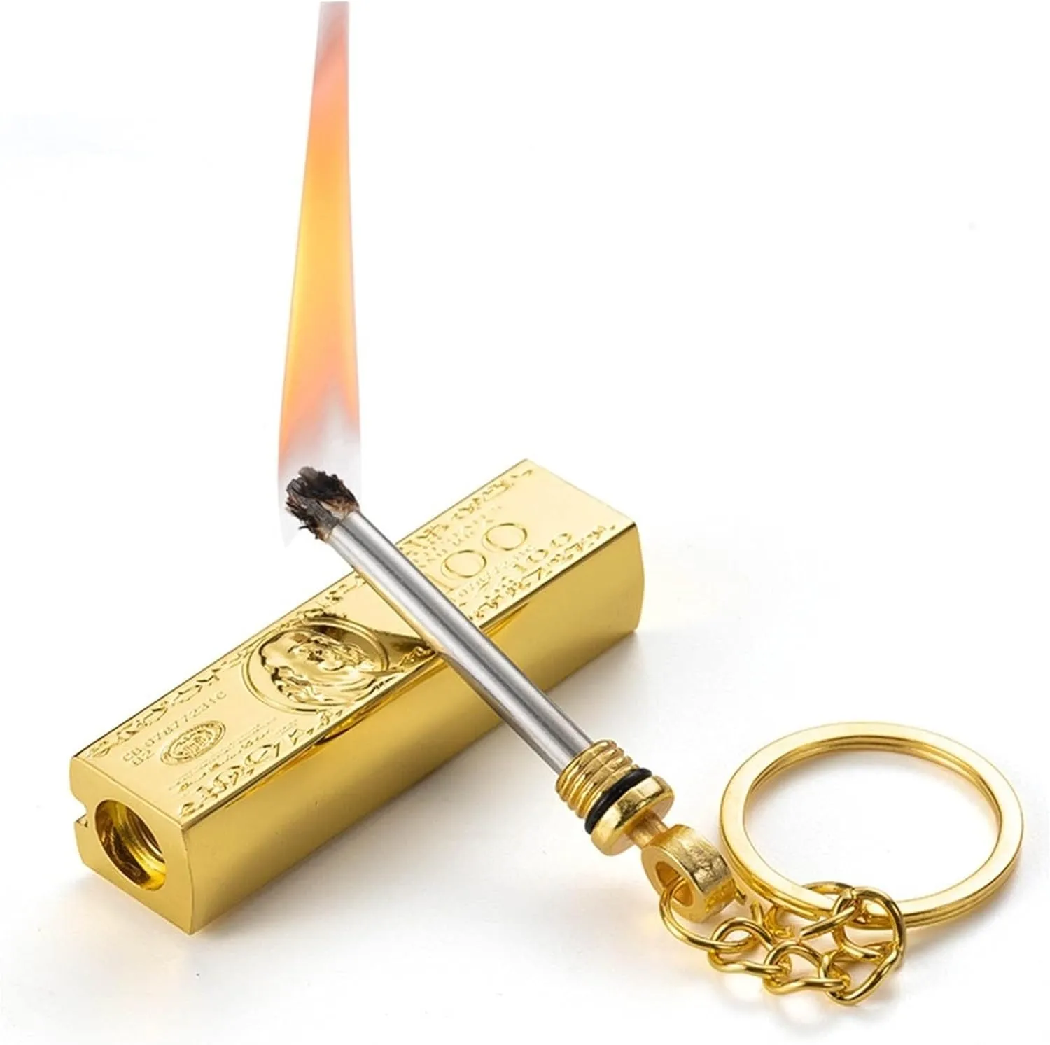 2024 Soft Flame Key Chain Lighter, Windproof and Waterproof Lighter, Metal Lighter, Retro Kerosene Lighter, Box (excluding Kerosene)