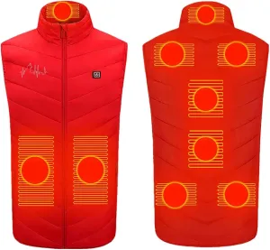 2025 Upgraded Men Women Heated Vest with 3 Adjustable Temperature, Heated Body Warmer 9 Heating Zones Heated Gilet