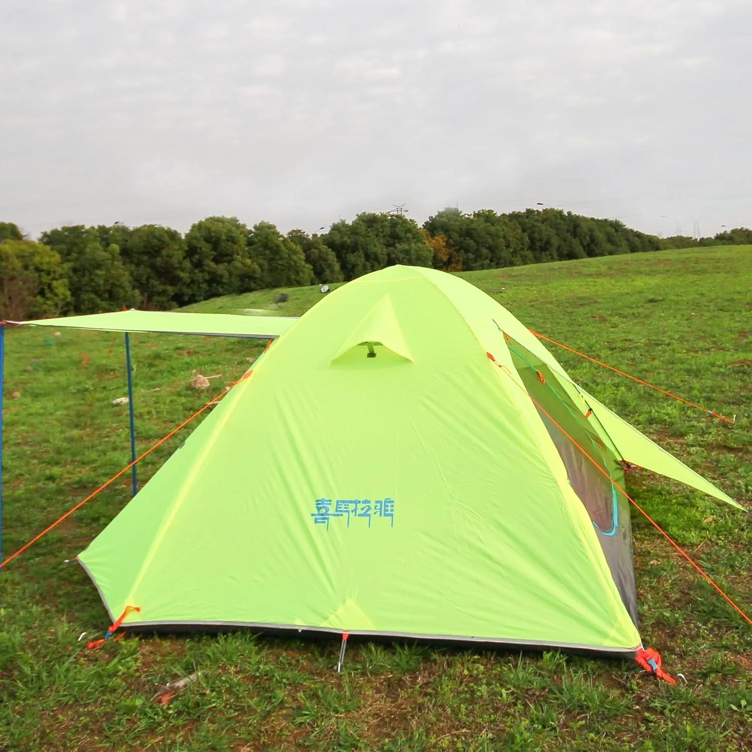 2/3 Person Camping Tent Backpacking Lightweight Tent Waterproof Windproof Aluminum Pole Two Doors Double Layer Easy Setup Portable for Outdoor Camping Hiking Beach Travel