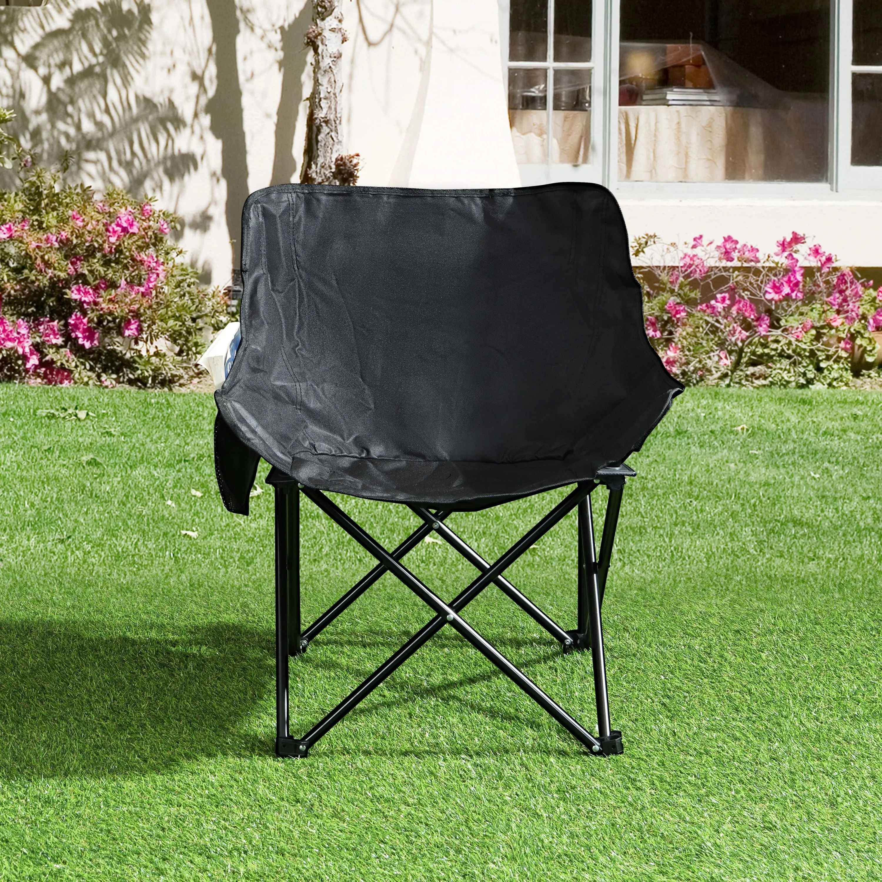2PCS Folding Outdoor Camping Chairs – Portable Lawn Chairs with Carry Bag – Lightweight & Compact – Black