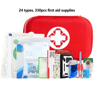 330-Piece First Aid Emergency Kit for Home, Outdoor & Vehicle Use