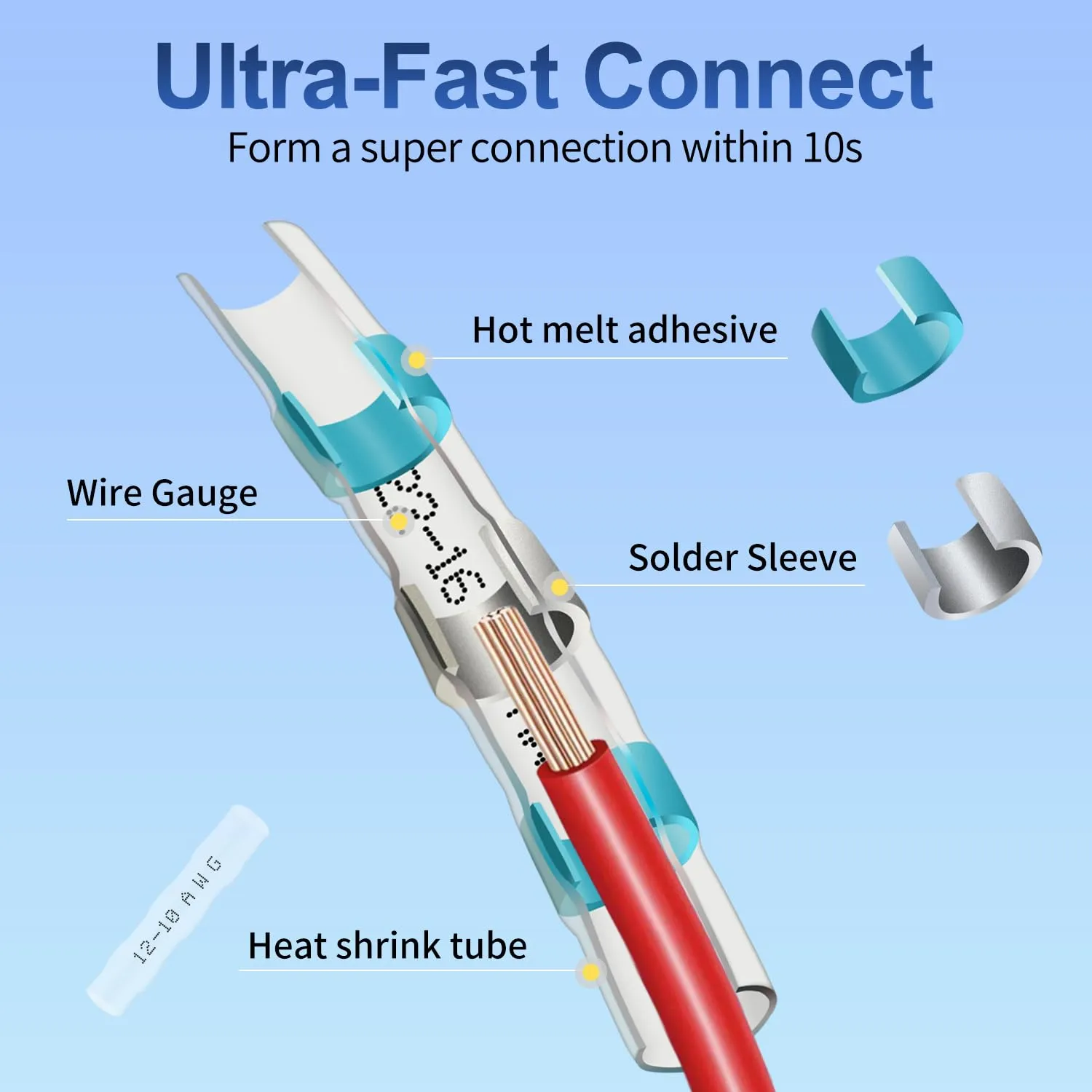 350Pcs Wire Connectors Kit - Solder Seal Wire Connectors, Heat Shrink Butt Connectors, Waterproof - Electrical Terminal Splice, Marine Grade - Gauge Wiring, Crimp - Trailer, Automotive, DIY