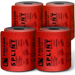 36 Inch First Aid Splint Roll Pack - Waterproof Reusable Lightweight Combat Field Splint For Bone Fracture (4 Pack)