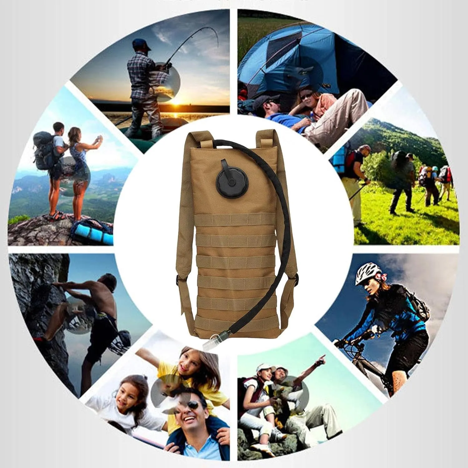 3L Hydration Reservoir, 3L Water Reservoir, Large Hiking Bladder, Water Bag Hydration Backpack for Camping, Cycling, Running, Large Insulated Water Container (Multi Coloured)