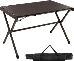 4-6 Person Portable Aluminum Camping Table with Carrying Bag - Lightweight Folding Outdoor Picnic Table for Camping, Beach, Hiking - Sturdy 176 lbs Capacity