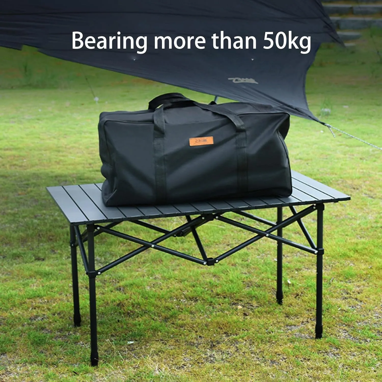 4-6 Persons Portable Outdoor Folding Table, Camping Folding Table with Mesh Bag, Roll Up Lightweight Picnic Table for Hiking, Backpacking and Fishing