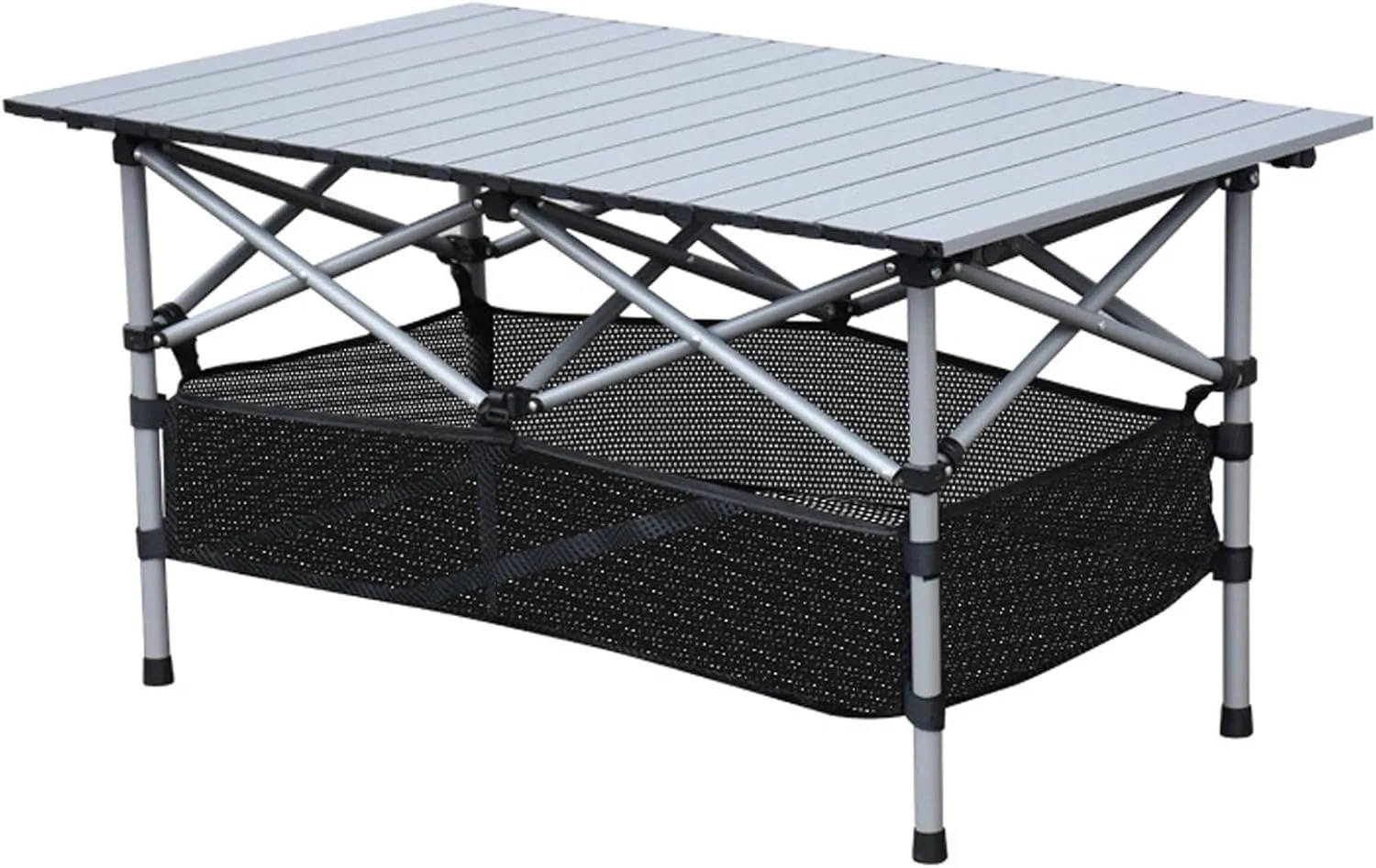 4-6 Persons Portable Outdoor Folding Table, Camping Folding Table with Mesh Bag, Roll Up Lightweight Picnic Table for Hiking, Backpacking and Fishing