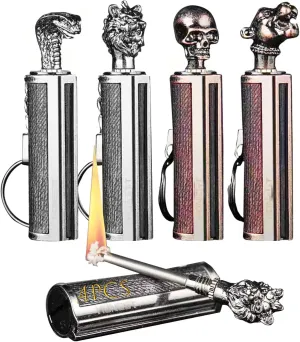 4 Pack Permanent Match,The Forever Lighter, Emergency Fire Starter Striker Set, Metal Keychain Unlimited Waterproof Stick