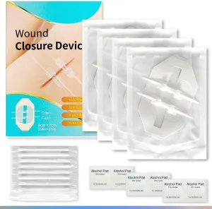 4 Sets Butterfly Bandages for Wound Care-Emergency Wound Closures Device-Surgical Laceration Repair Without Sew-Hospital Grade Rapid Skin Closure for Home Outdoor-Zip Wound Closures Strips