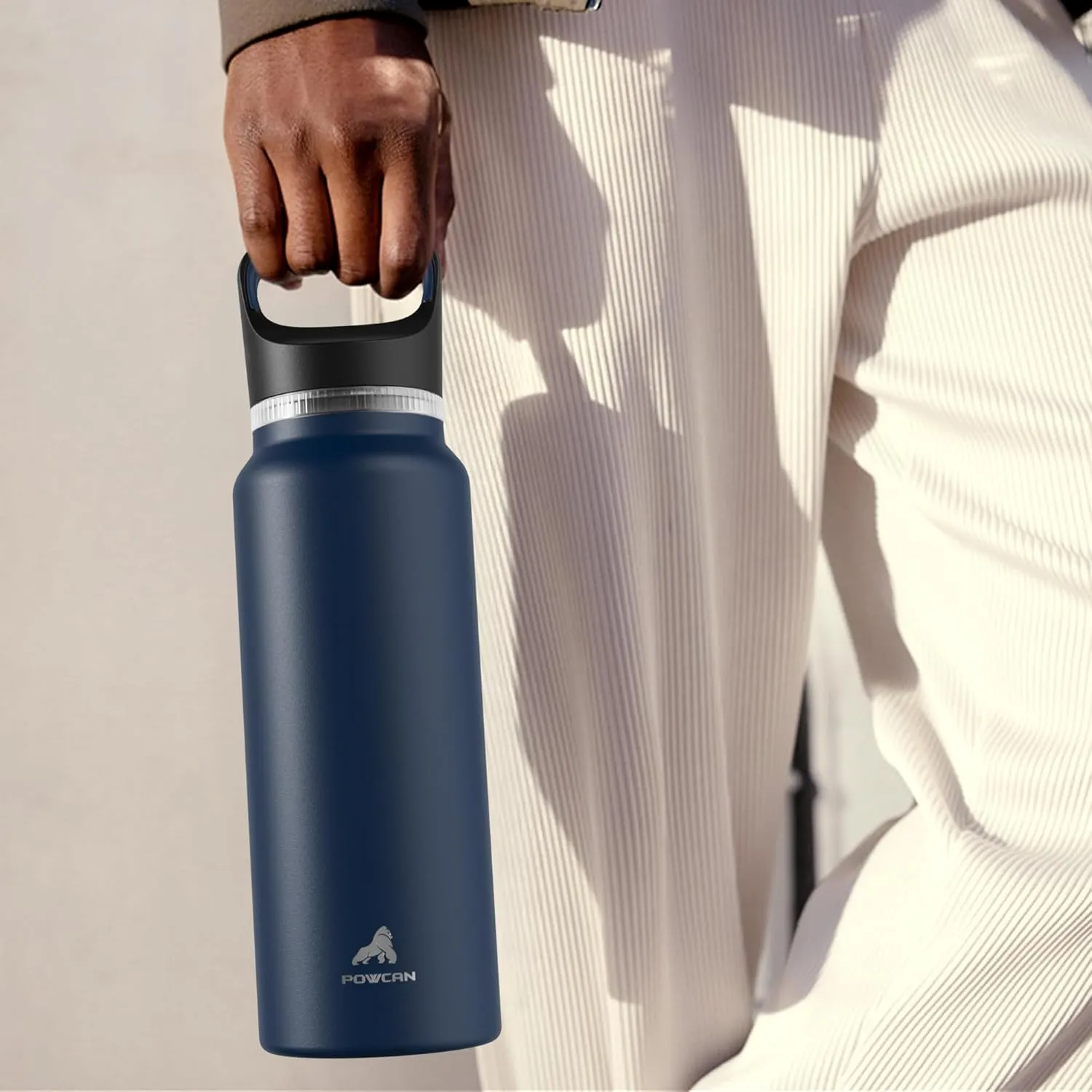 40 oz Insulated Water Bottle for Camping: 3 Lids, Leakproof, Keep Ice 24H and Hot 12H, Double Wall, Large Metal Water Flask with Handle for Gym, Hiking, Climbing, Workout, Travel (Forest Green)