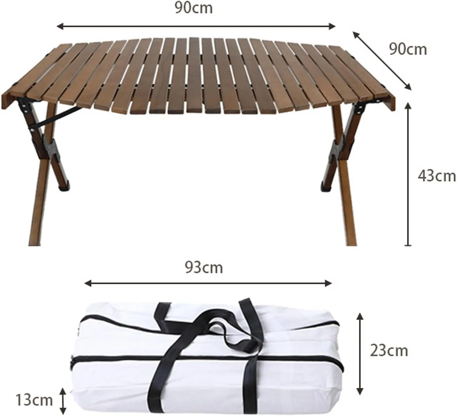 5 Pcs Folding Camping Table & Chairs Set, Portable Lightweight Picnic with Carrying Bag and B Roll-up Top