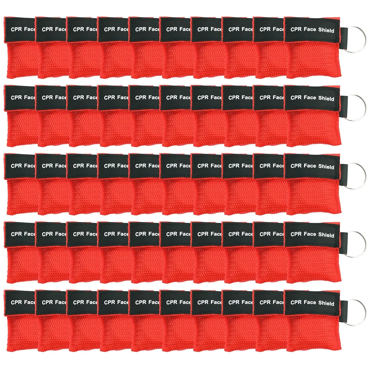 50 Packs CPR Pocket Mask, CPR Face Shield for Keychain, One-Way CPR Emergency Face Shield for First Aid Cardiac Resuscitation Training (50)