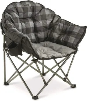500-Lb. Camping Portable, Seats, Oversized, with Padded Order now Club Festive offer Plaid Gray Folding Chair, Capacity