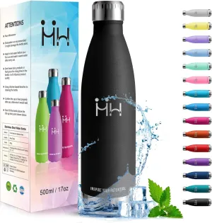 500 ml BPA-Free Stainless Steel Insulated Water Bottle, Double-Walled, Leak-Proof, Keeps Cold Up to 24 Hours, Hot Up to 12 Hours, Perfect for Home, Gym, Travel, Office