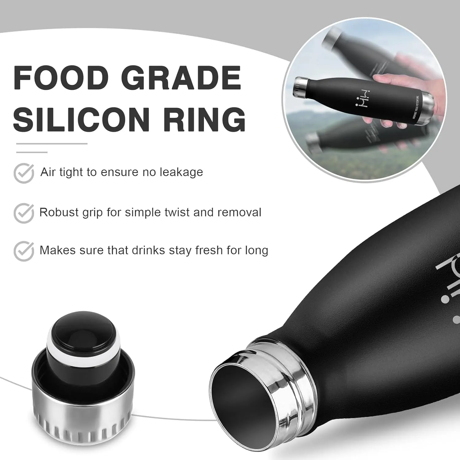 500 ml BPA-Free Stainless Steel Insulated Water Bottle, Double-Walled, Leak-Proof, Keeps Cold Up to 24 Hours, Hot Up to 12 Hours, Perfect for Home, Gym, Travel, Office