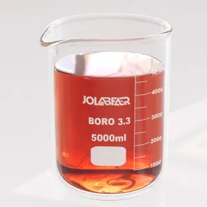 5000ml Durable Glass Beakers, 5L Laboratory Beaker with Printed Graduations, 3.3 Borosilicate, Low Form Design