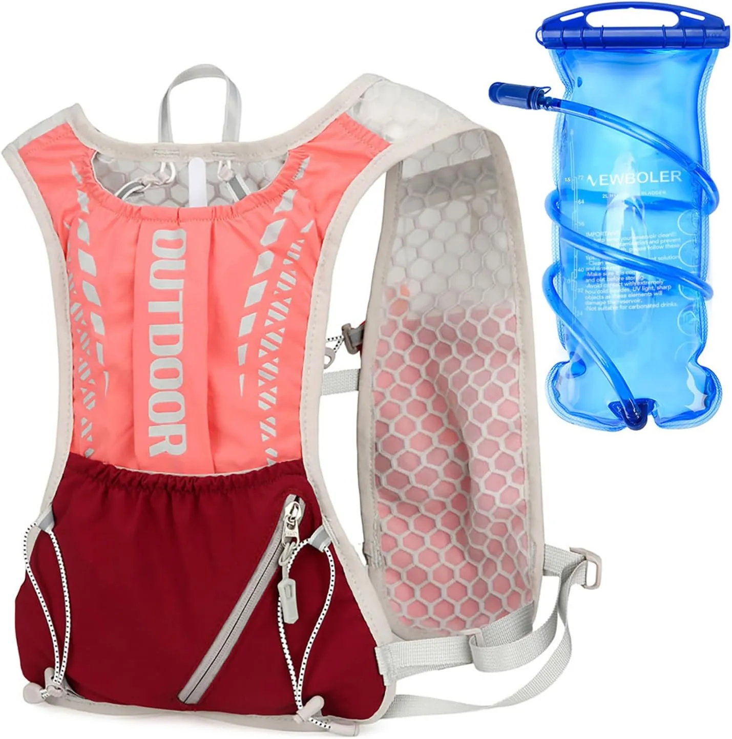 5L Hydration Pack for Women- Running Vest with 1.5L Water Bladder, Lightweight Water Backpack for Hiking, Running, Biking, and Raves - Reflective Safety Design, Comfort Fit