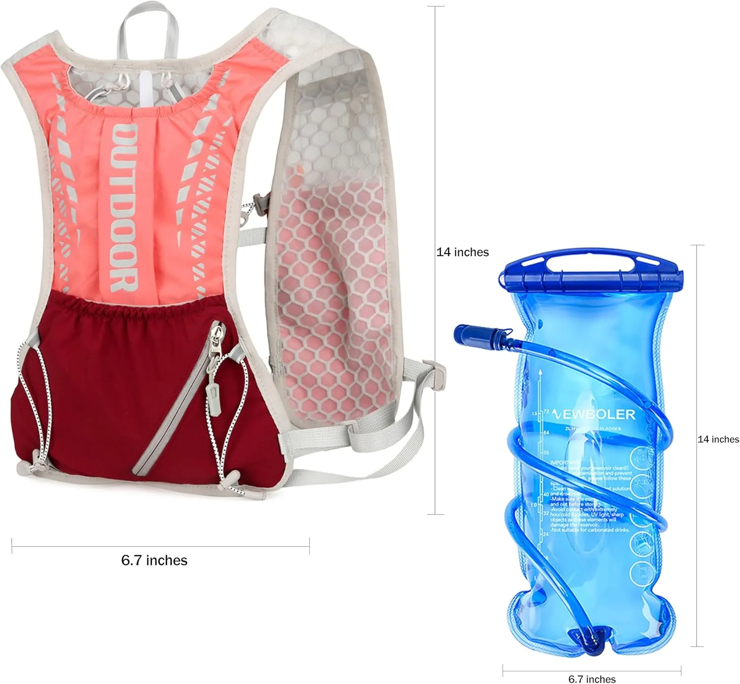 5L Hydration Pack for Women- Running Vest with 1.5L Water Bladder, Lightweight Water Backpack for Hiking, Running, Biking, and Raves - Reflective Safety Design, Comfort Fit