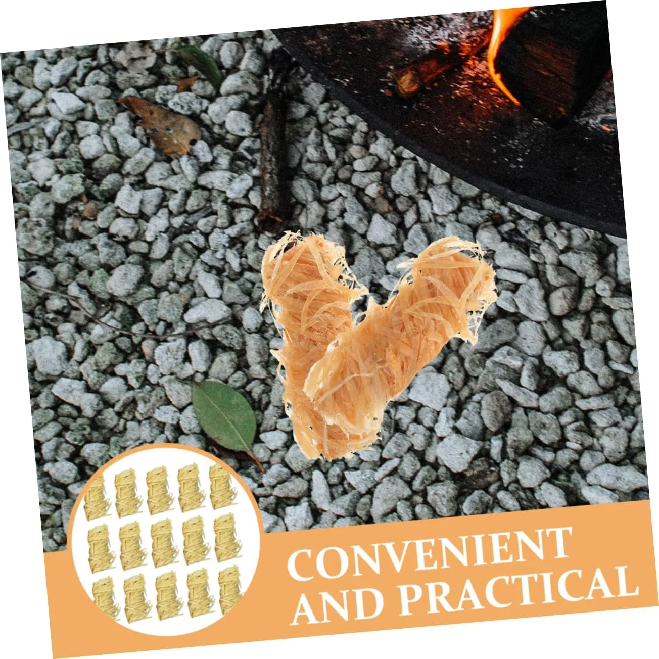 64pcs Natural Wooden Fire Lighters for Campfires BBQ and Fireplace Compact Lightweight Easy to Use for Outdoor Activities and Camping