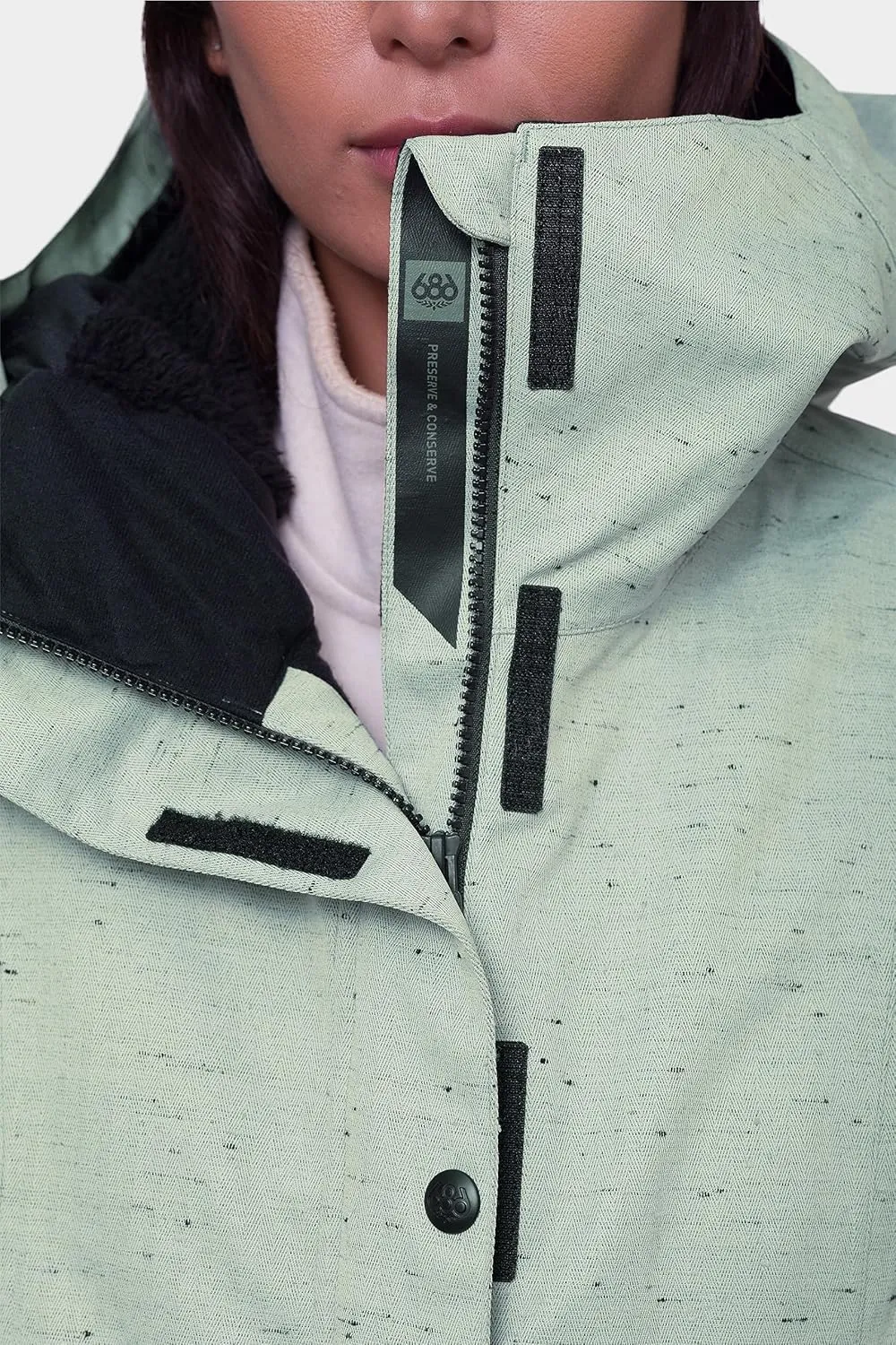686 Women's Rumor Insulated Jacket - 2-Layer Fabric Design with Sherpa Lining & Inner Collar - Water & Weather Resistant