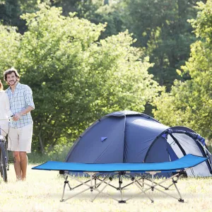 76" Outdoor Foldable Camping Ten-foot Bed Blue XH