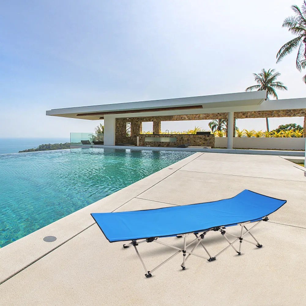76" Outdoor Foldable Camping Ten-foot Bed Blue XH