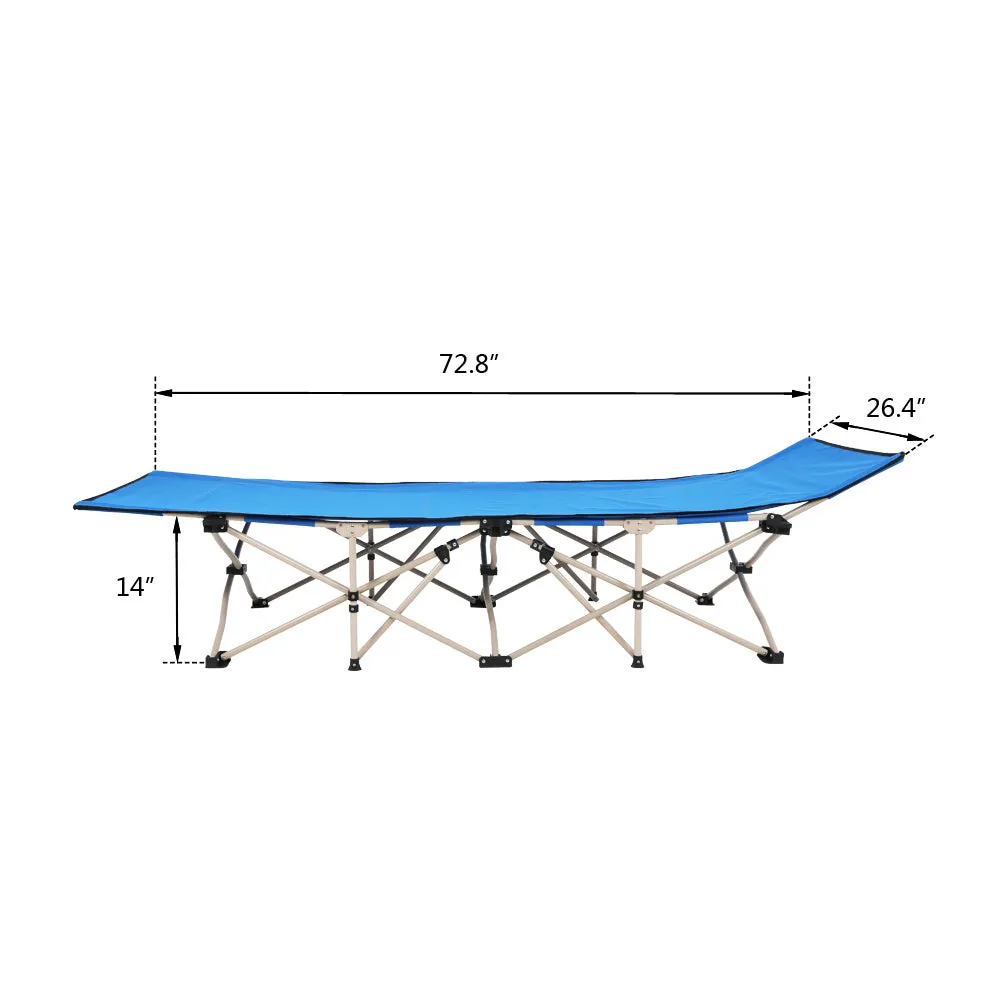76" Outdoor Foldable Camping Ten-foot Bed Blue XH