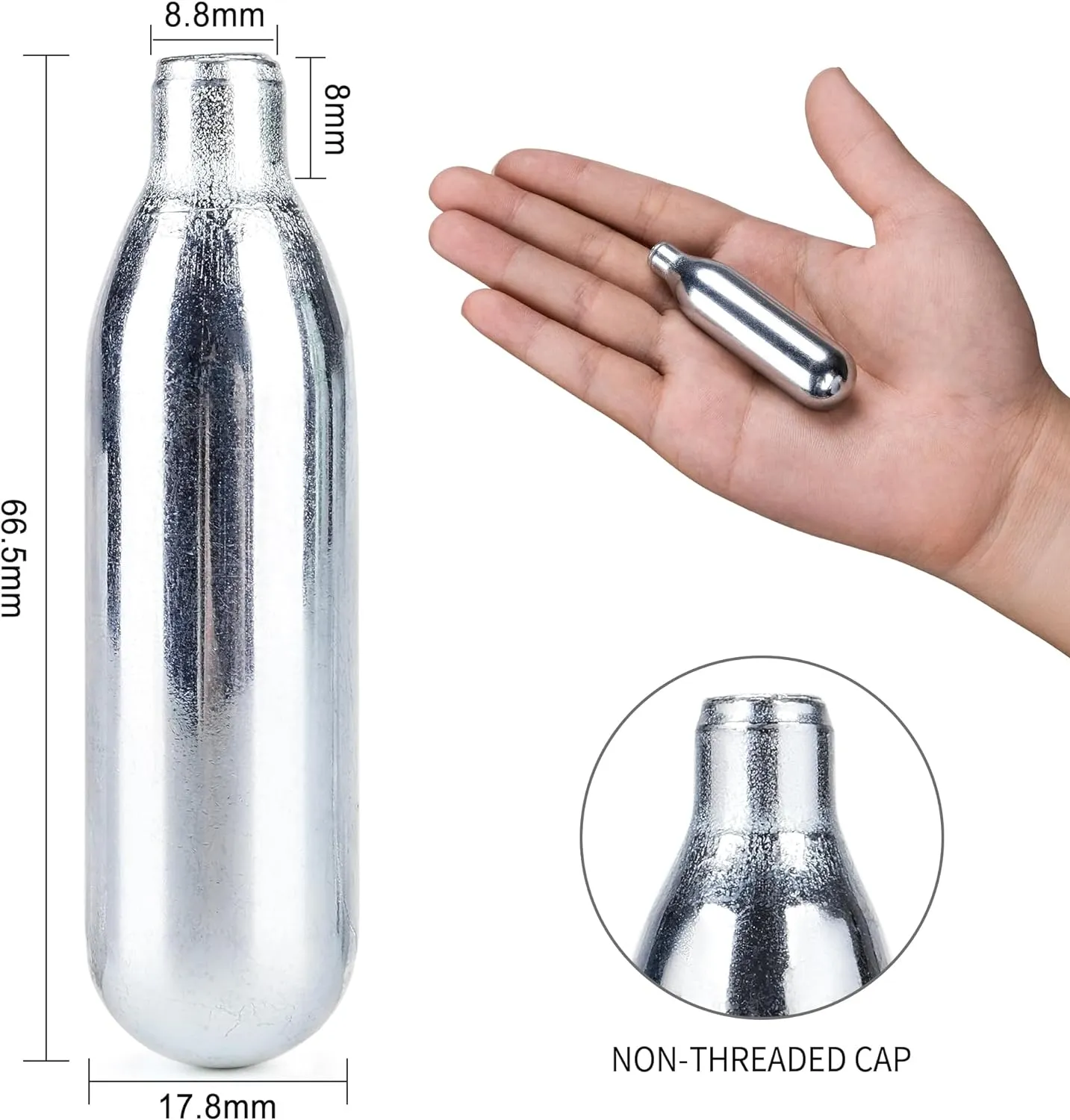 8 Gram/ 12 Gram/ 88 Gram CO2 Cartridges for Paintball - CO2 Cylinder CO2 Powerlet Cartridges for Airsoft, Air Gun, Pepper Gun P2P HDP 50 Compact