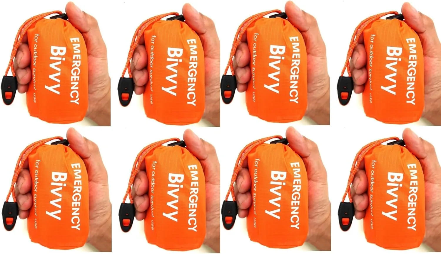 8 Packs Emergency Thermal Sleeping Bag, Survival Bivvy Sacks Blanket with Whistle, Waterproof Lightweight Survival Shelter Blanket Bag Gear for Outdoor Hiking Camping Adventure..