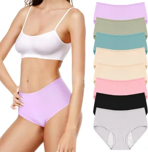 8 Pcs Leakproof Underwear for Women Leak Proof High Waisted Underwear over 60 for Incontinence Panties for Women(L) Multicolor