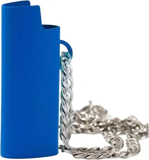 925 Sterling Silver Firestarter Necklace For Men Women, Colorful Case Fire Starter Pendant Mini Lighter Case With Silver Chain For Bic, Cool Starting Keychain Flint Necklace Accessories